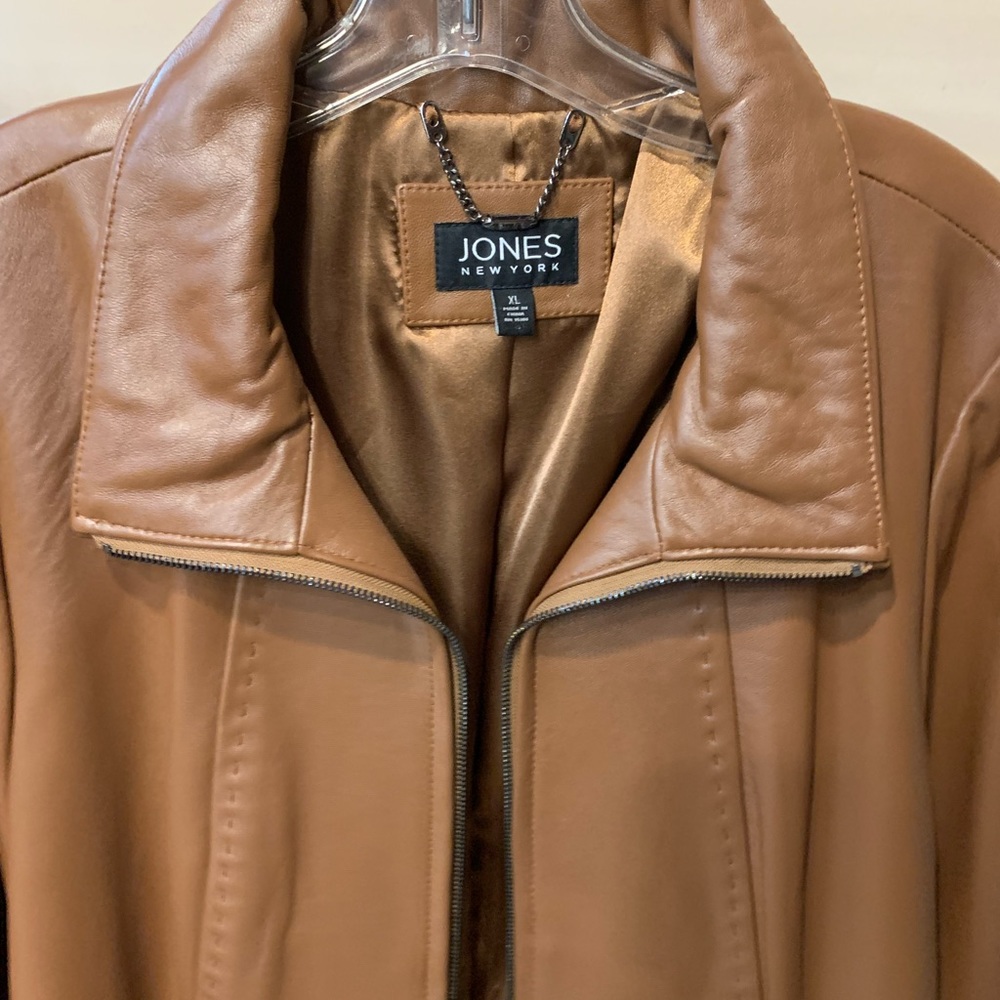 ☀️Brown Leather Coat☀️ NWT - Picture 3 of 11